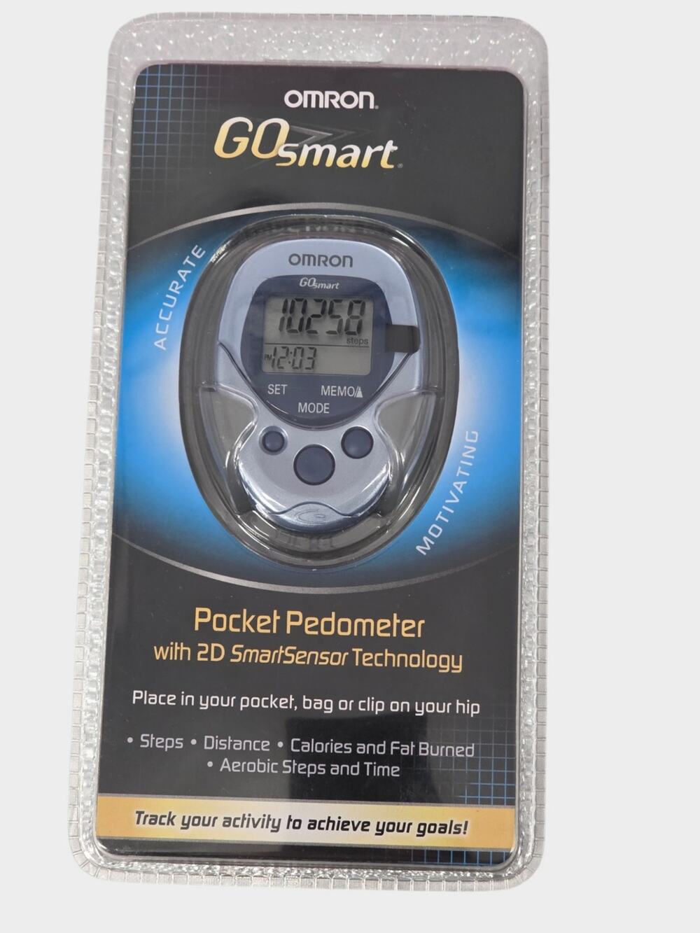 Omron Go Smart Pocket Pedometer HJ-112 w/ 2D SmartSensor Technology New NIP